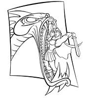 coloriage hercule combattant un dragon